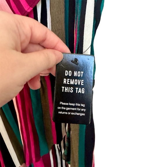 NWT!! Express Colorful striped ruffle dress w/ adjustable straps - Picture 3 of 5